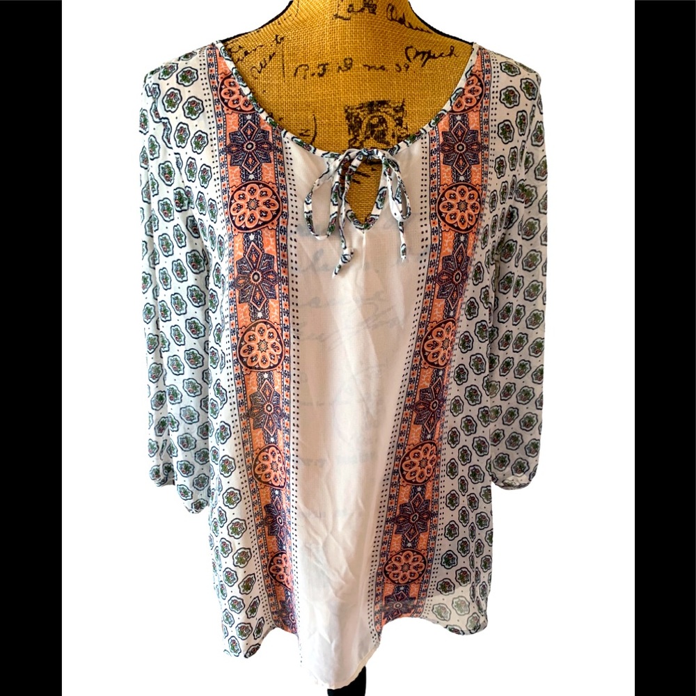 Womens multicolored, sheer Old Navy boho Top